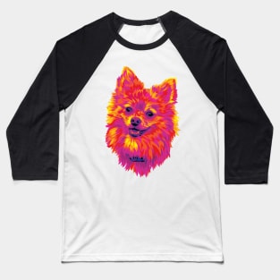 Cute Pomeranian Puppy Dog Digital Painting Baseball T-Shirt